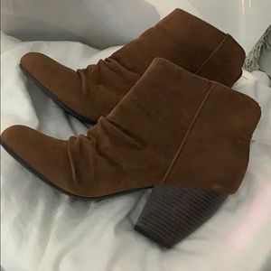 Brown heel booties